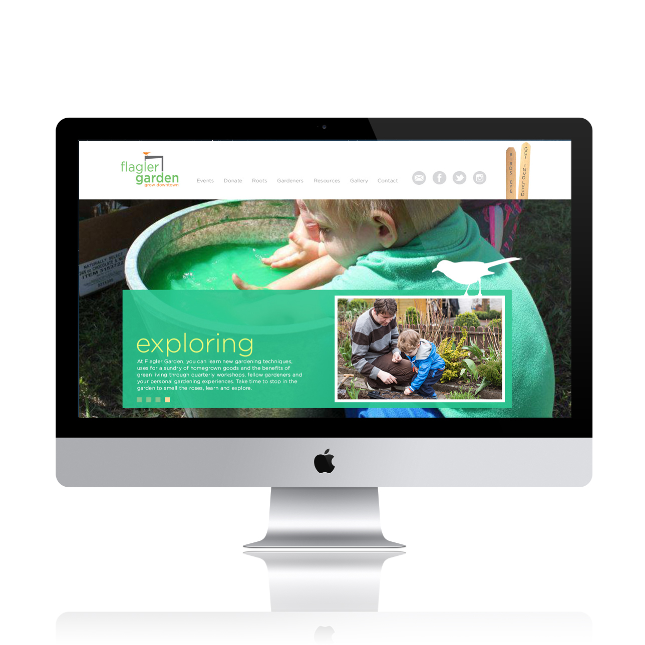 flager garden website shown on desktop